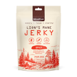 Package of Lion's Mane Spicy Jerky with nature-themed design on a white background